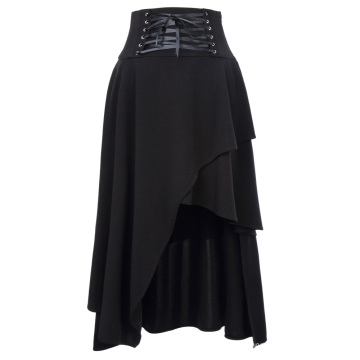 Belle Poque Women&#39;s Black Vintage Retro Gothic Style Irregular Skirt 37 &quot;BP000344-1